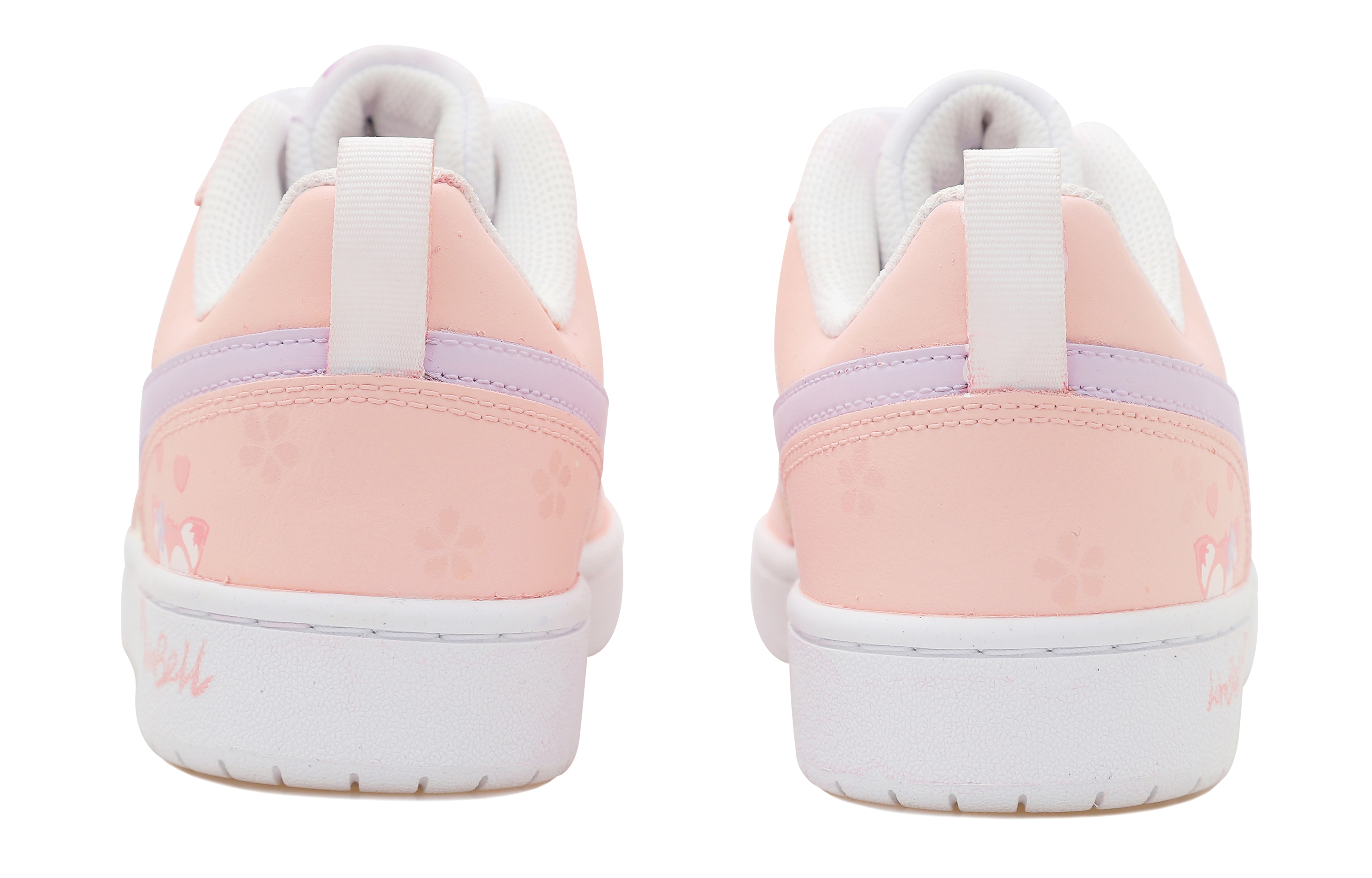 Shop [定制鞋] 耐克 Court Borough '粉色狐狸丝带心樱花' DQ5979-100(Team拾玖-妲己粉狐狸)