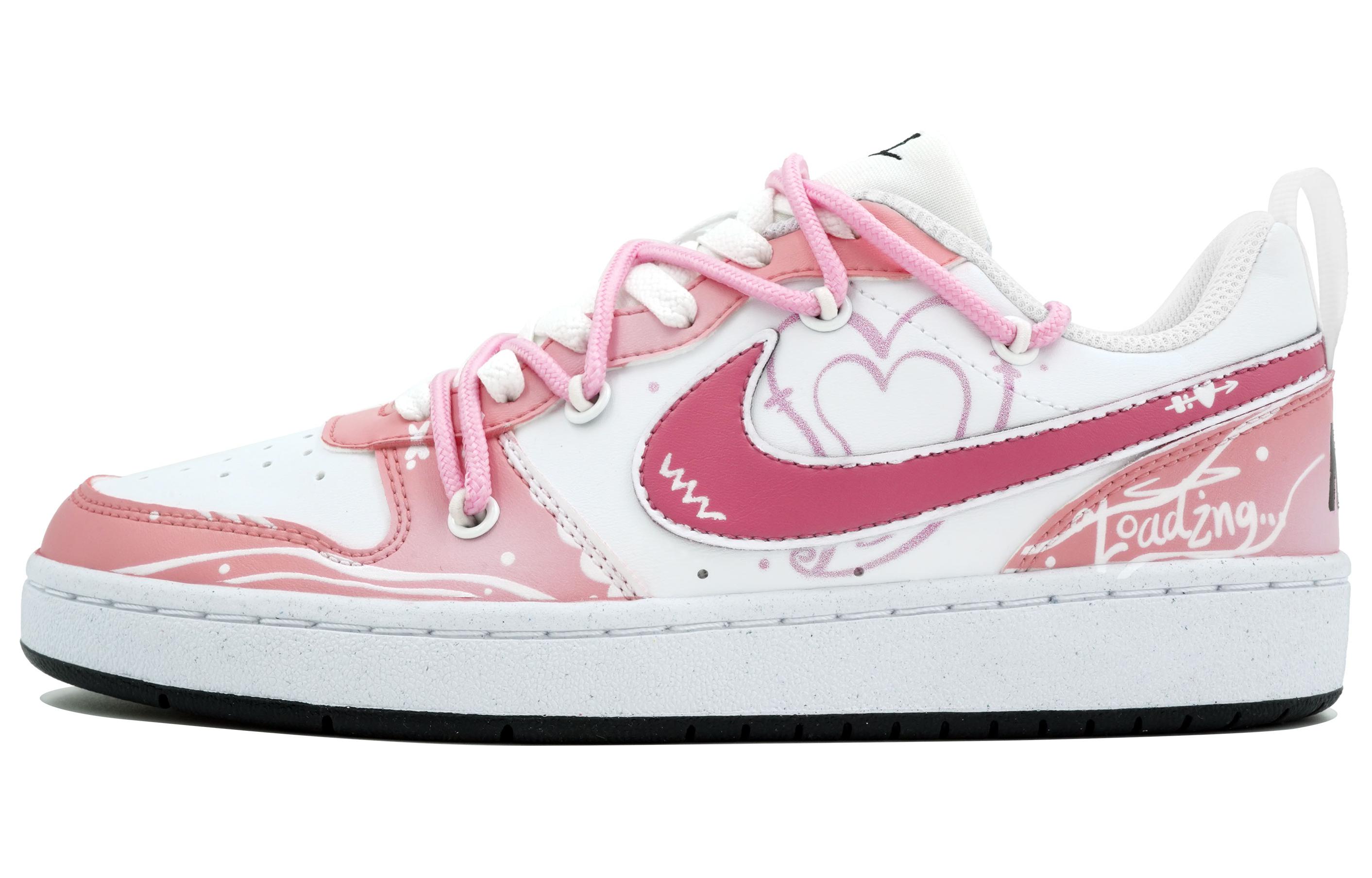 Buy [Custom Kasut] Nike Court Borough 'Hati Merah Jambu' DV5456-104(Team113-粉红爱心)