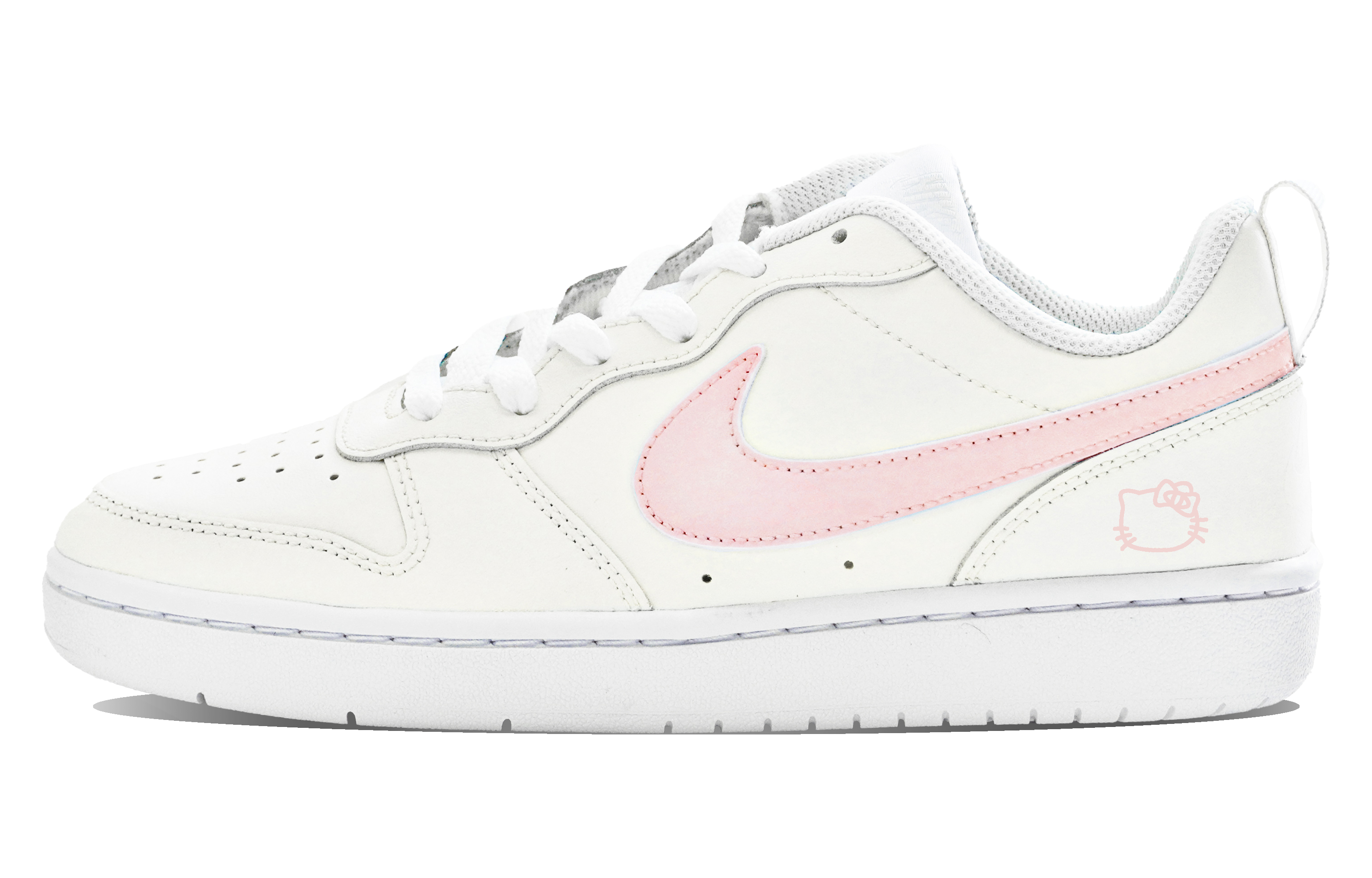 Order [Sepatu Kustom] Nike Court Borough 'Pink Kitty' BQ5448-100(Team14-粉色猫咪S-Box)