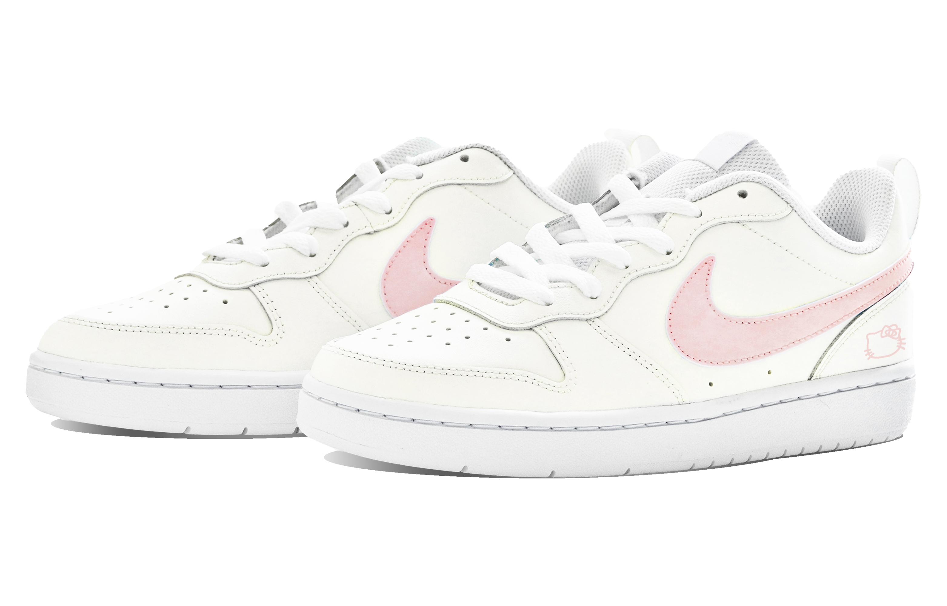 Shop [Sepatu Kustom] Nike Court Borough 'Pink Kitty' BQ5448-100(Team14-粉色猫咪S-Box)