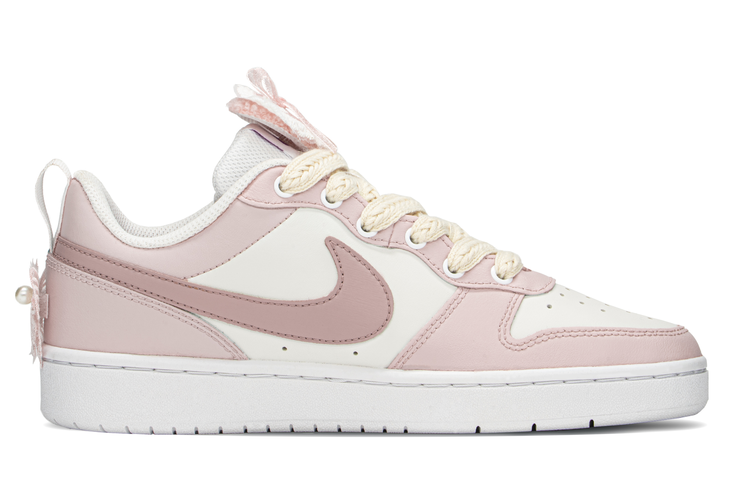 Order 【定製球鞋】 Nike Court Borough FZBB 日公主 清新 簡約 百搭 禮盒 低筒 板鞋 GS 粉白