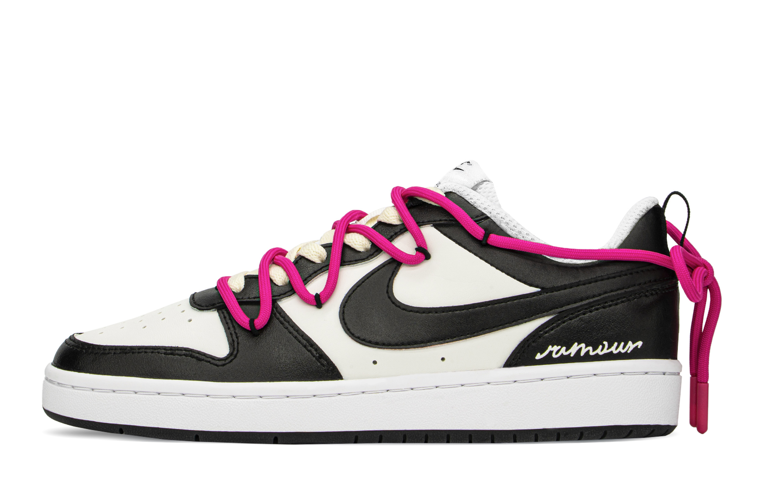 [Custom Shoes] Nike Court Borough 'Romantic Panda - Black White Beige'