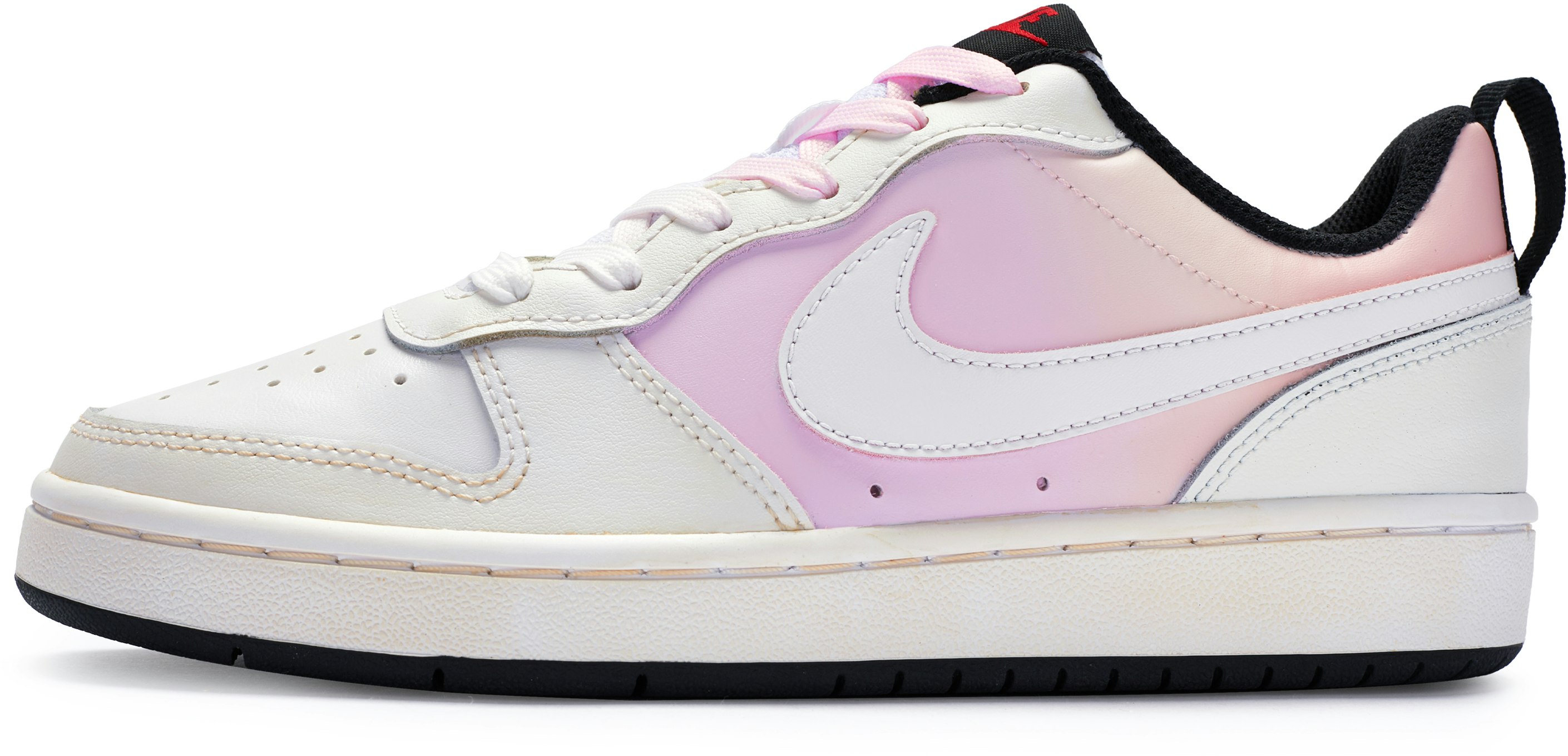 custom-shoes-nike-court-borough-white-pink-hand-painted