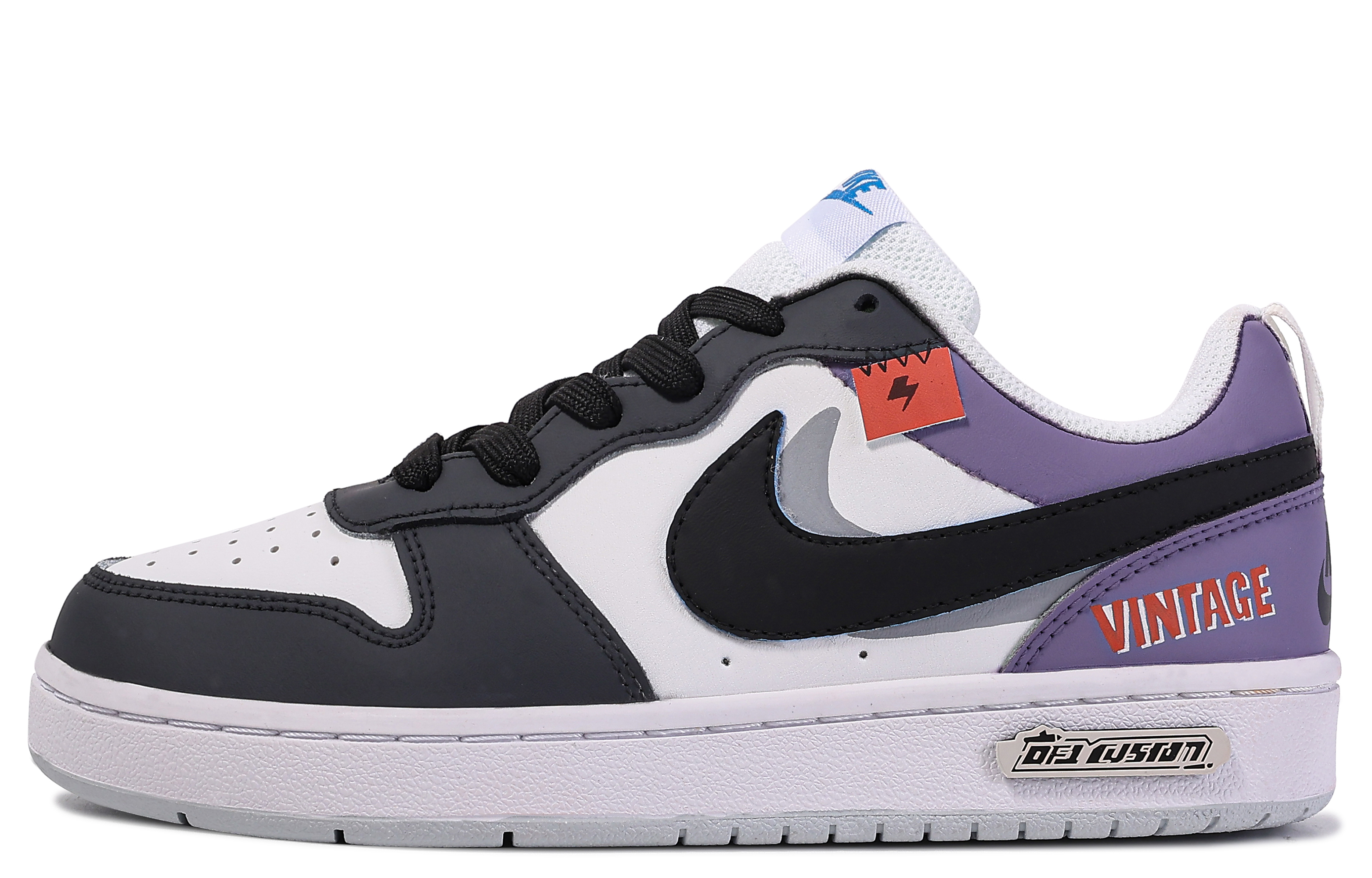 [Custom Shoes] Nike Court Borough 'White Black Purple'