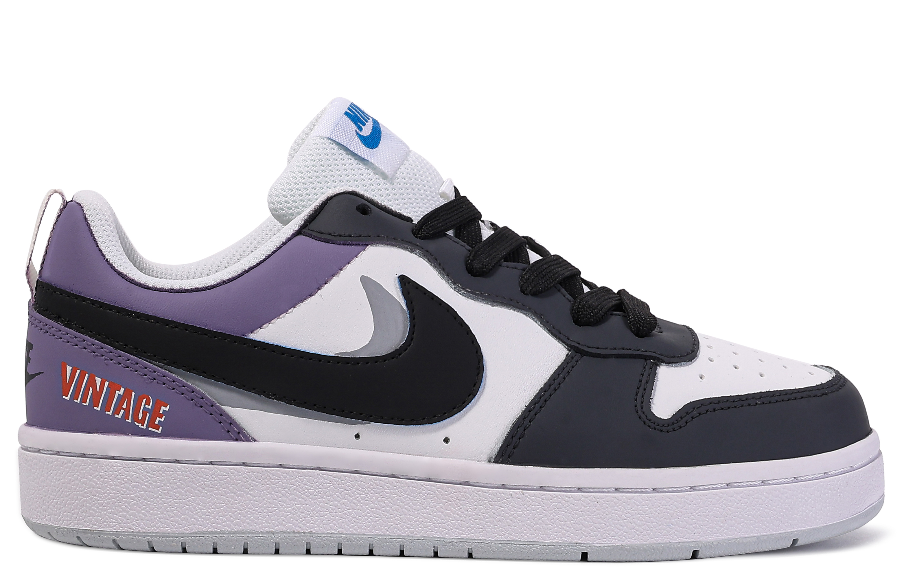 [Custom Shoes] Nike Court Borough 'White Black Purple' 圖 3