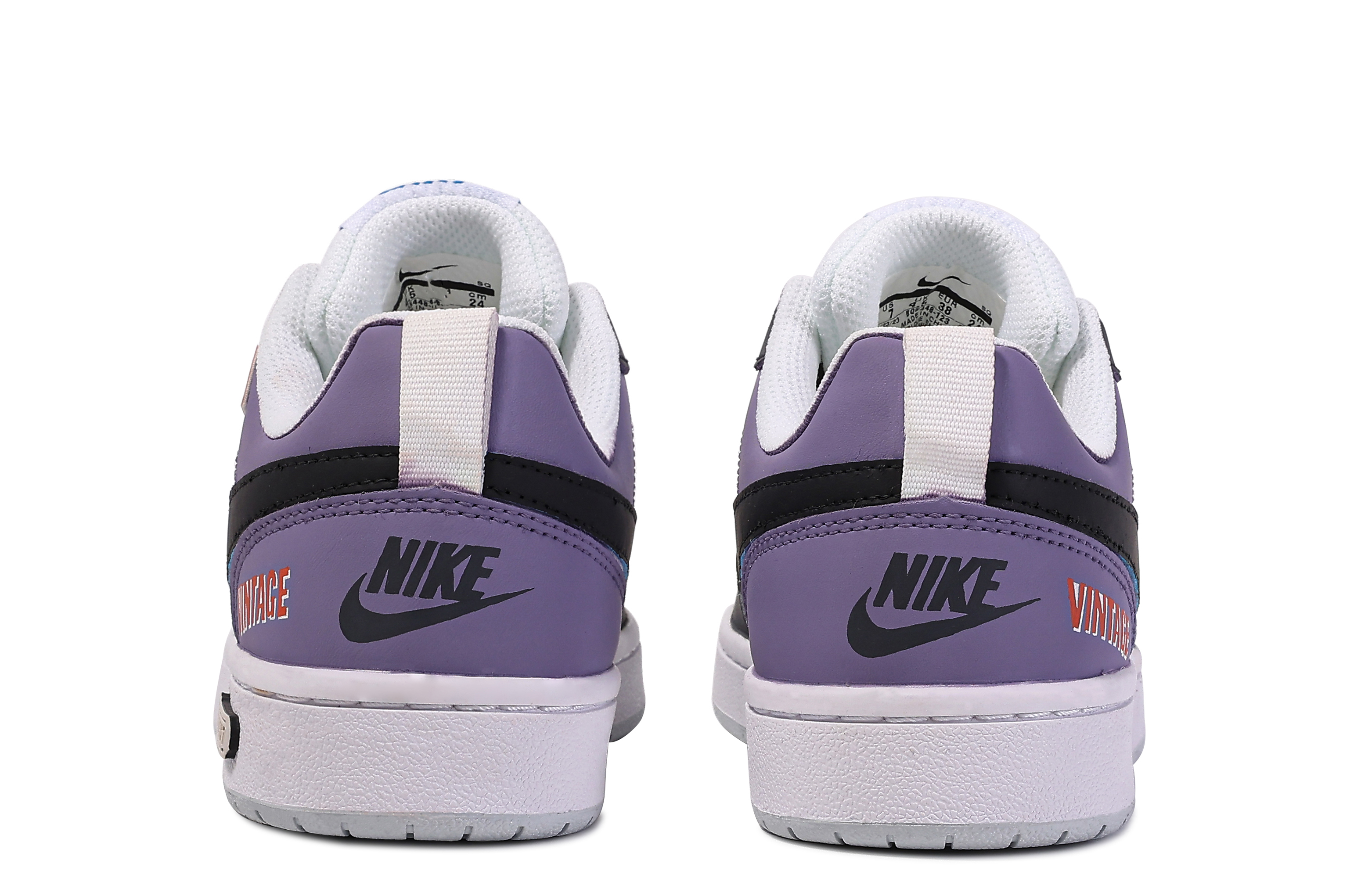 Purchase 나이키 커스텀 코트 보로우 (흰/검/보라) BQ5448-123(TeamM-雷雨季-BOX)