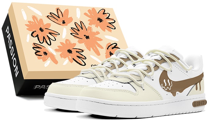 【訂製球鞋】 Nike Court Borough 減齡風 萬聖節 鬼臉塗鴉 特殊鞋盒 休閒 低筒 滑板鞋 GS 棕黃 Buy 【訂製球鞋】 Nike Court Borough 減齡風 萬聖節 鬼臉塗鴉 特殊鞋盒 休閒 低筒 滑板鞋 GS 棕黃