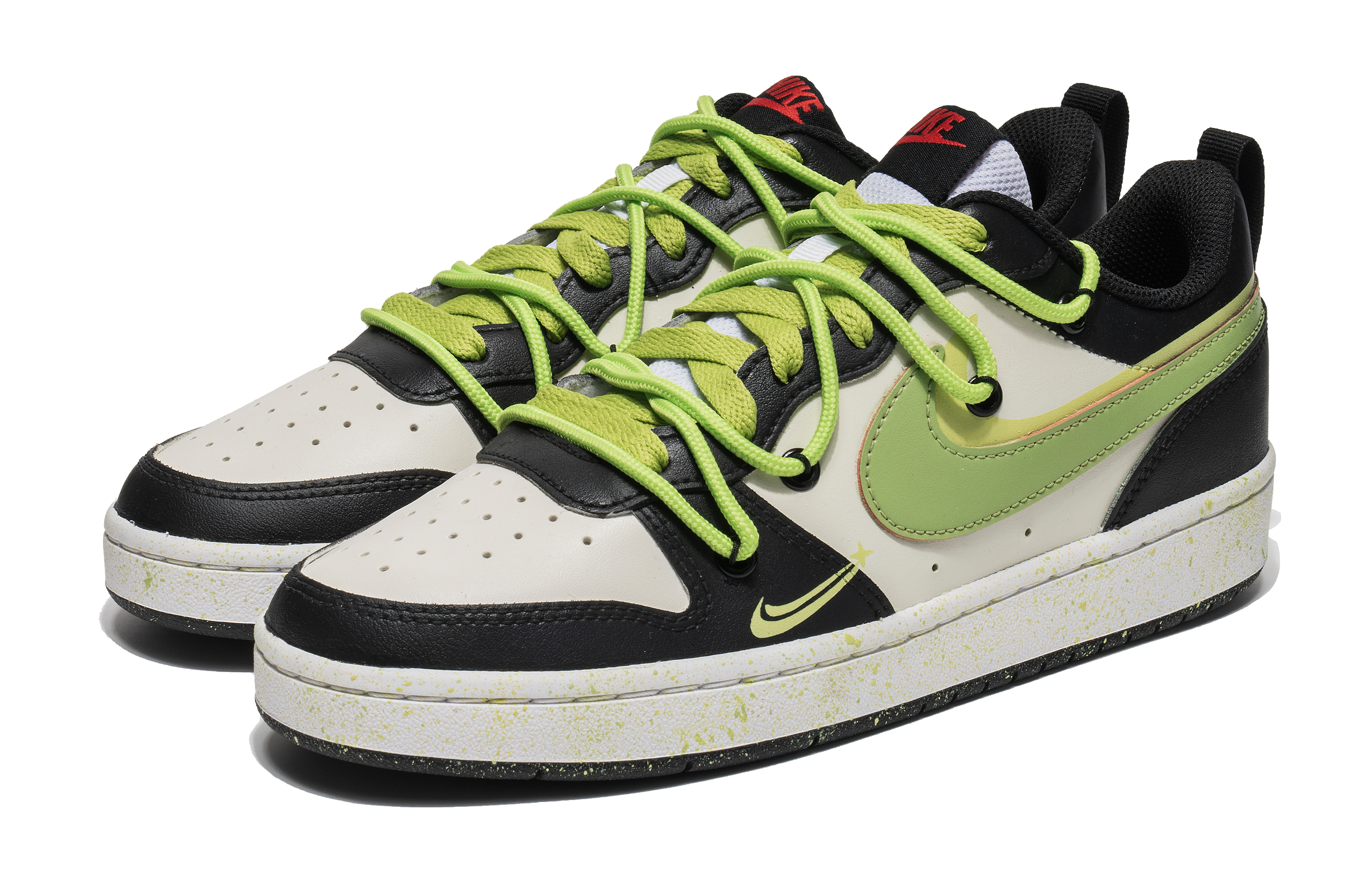 Order [Sepatu Custom] Nike Court Borough Low 2 'Avocado Swoosh Splatter' BQ5448-110(Team22-牛油果三勾A-BOX)