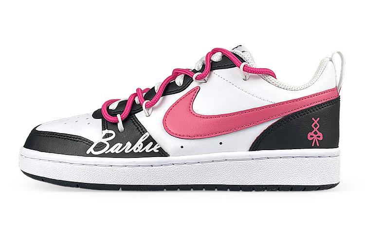 Buy 【訂製球鞋】Nike Court Borough Low 2 芭比 解構 糖心 撞色 特別鞋盒 低筒 板鞋 GS 黑粉