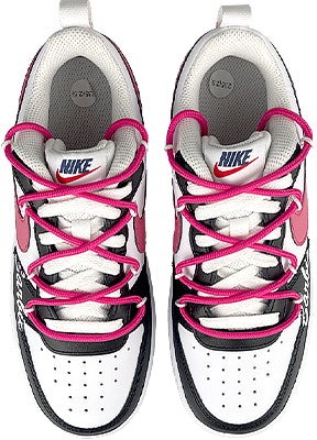 【訂製球鞋】Nike Court Borough Low 2 芭比 解構 糖心 撞色 特別鞋盒 低筒 板鞋 GS 黑粉 Shop 【訂製球鞋】Nike Court Borough Low 2 芭比 解構 糖心 撞色 特別鞋盒 低筒 板鞋 GS 黑粉