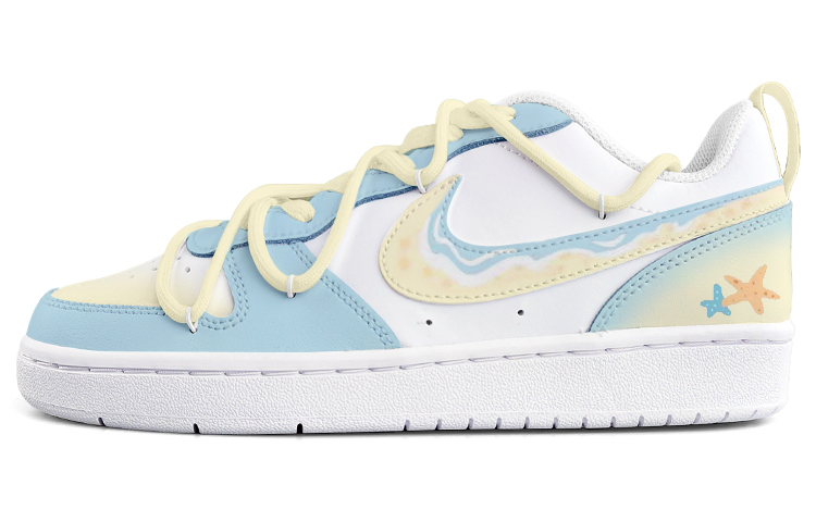 Buy [Kasut Custom] Nike Court Borough Low 2 'Pantai dan Ombak' BQ5448-100(Team13-沙滩与海浪)