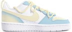 Order 【客製化球鞋】 Nike Court Borough Low 2 沙灘與海浪 清新 手繪 解構鞋帶 低筒 板鞋 GS 黃藍