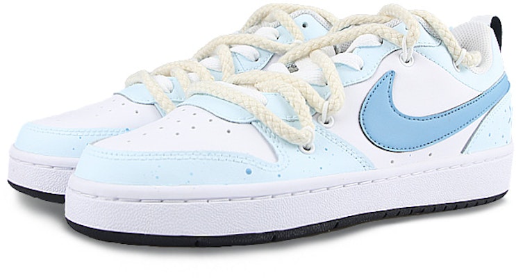 【定制球鞋】Nike Court Borough Low 2 海灘海星藍 解構風 防滑 耐磨 低幫 板鞋 GS 藍白 Lookbook 【定制球鞋】Nike Court Borough Low 2 海灘海星藍 解構風 防滑 耐磨 低幫 板鞋 GS 藍白
