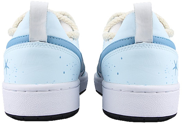 【定制球鞋】Nike Court Borough Low 2 海灘海星藍 解構風 防滑 耐磨 低幫 板鞋 GS 藍白 Purchase 【定制球鞋】Nike Court Borough Low 2 海灘海星藍 解構風 防滑 耐磨 低幫 板鞋 GS 藍白