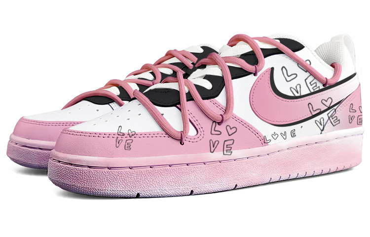 [Custom Shoes] Nike Court Borough Low 2 'Berry Blush Black Pink Deconstructed Lace' 圖 4