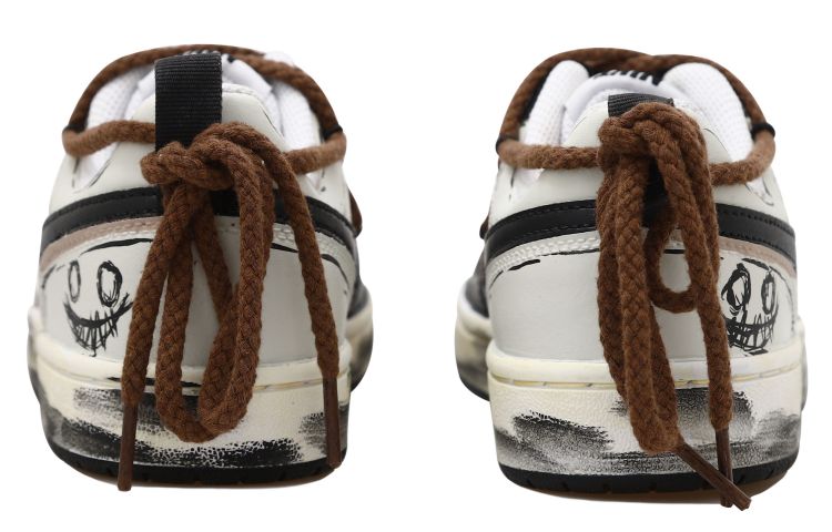 Shop [Nike Sepatu Custom] Nike Court Borough Low 2 'Hitam-Coklat Altered Ghost Face' BQ5448-104(Team拾玖-鬼脸双钩女S-BOX)