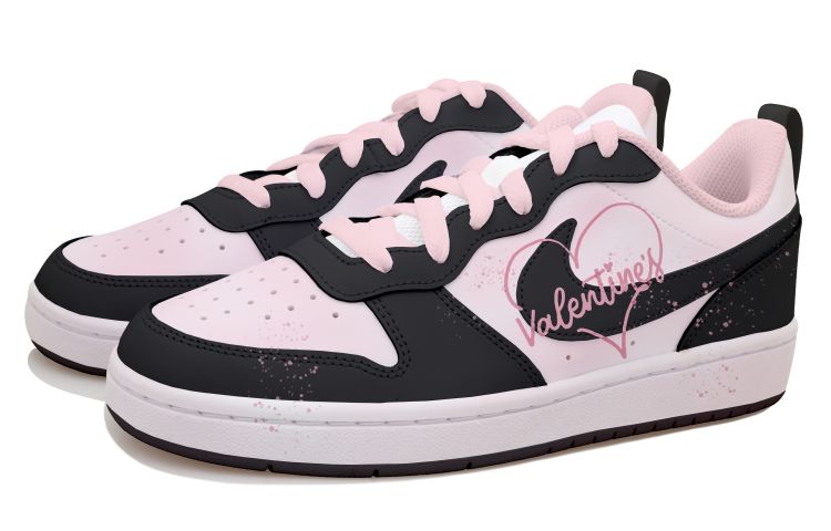 Lookbook [カスタムシューズ] ナイキコートバラウロウ2 'ブラック-ピンクハートペイントスプラッター' BQ5448-104(Team拾玖-黑粉爱心S-BOX)