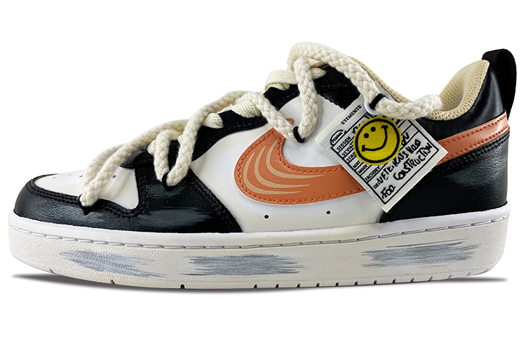 Buy [Zapatos Personalizados] Nike Court Borough Low 2 'Negro Naranja Vintage' BQ5448-100-445631