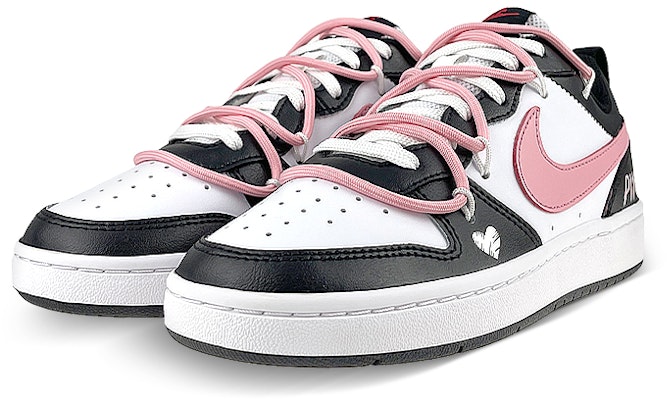 【定制球鞋】Nike Court Borough Low2 禮盒 粉墨 解構風 襪子 低幫 板鞋 GS 黑粉 Lookbook 【定制球鞋】Nike Court Borough Low2 禮盒 粉墨 解構風 襪子 低幫 板鞋 GS 黑粉
