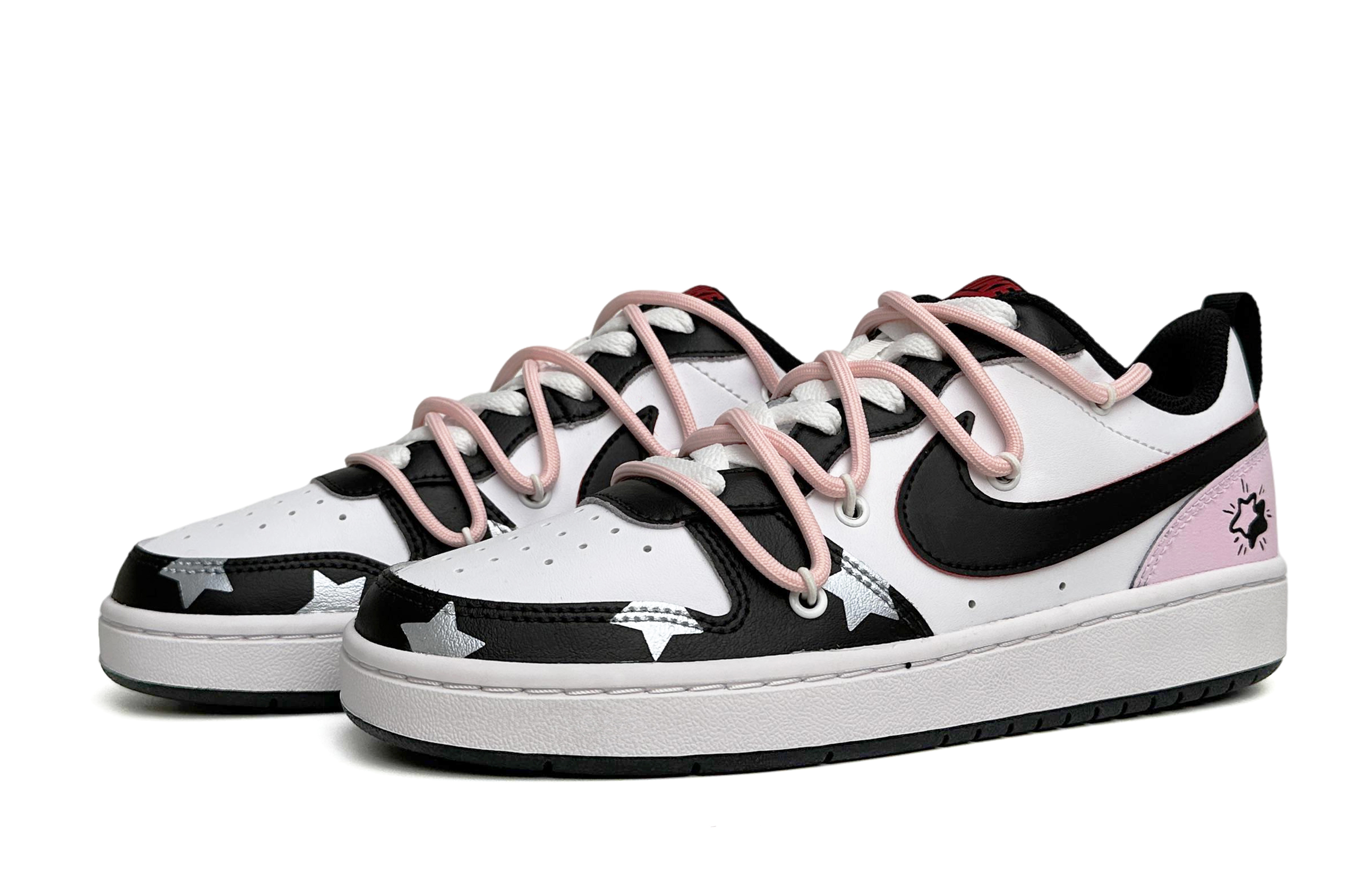 Lookbook 定制鞋款 耐克Court Borough Low 2 '黑粉星尘' BQ5448-110(Team87-黑粉星辉女款)