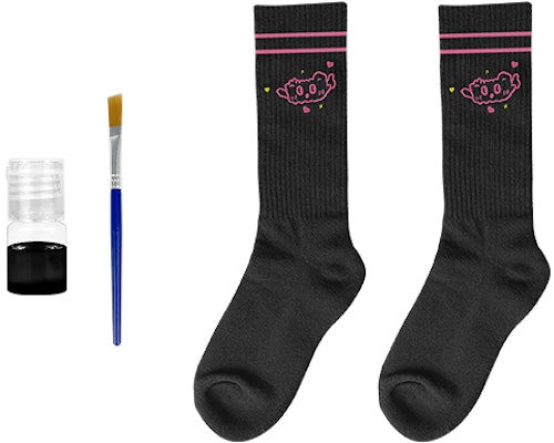 【定制球鞋】Nike Court Borough Low2 禮盒 粉墨 解構風 襪子 低幫 板鞋 GS 黑粉 Sizing 【定制球鞋】Nike Court Borough Low2 禮盒 粉墨 解構風 襪子 低幫 板鞋 GS 黑粉