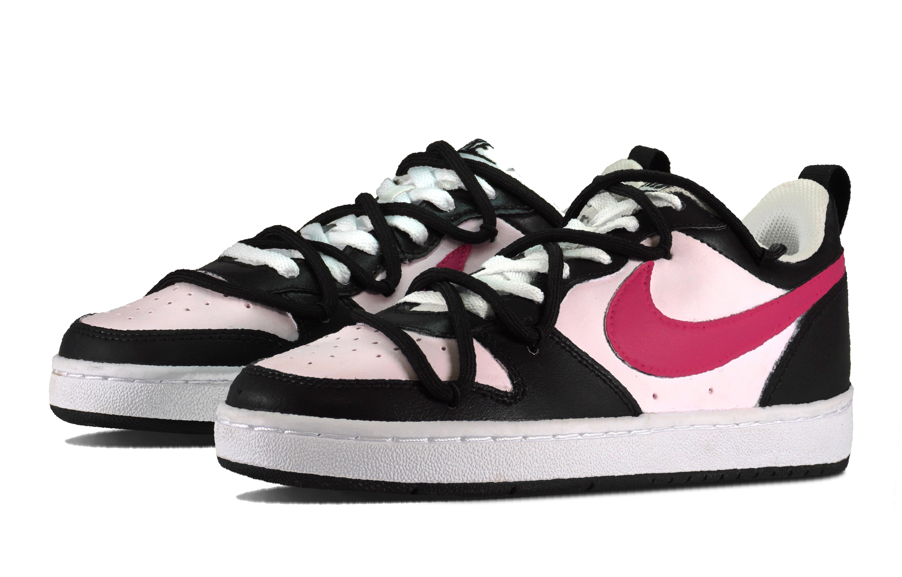 Lookbook [Kasut Custom] Nike Court Borough Low 2 'Hitam Raspberry' BQ5448-104(Team84-加仑树莓)