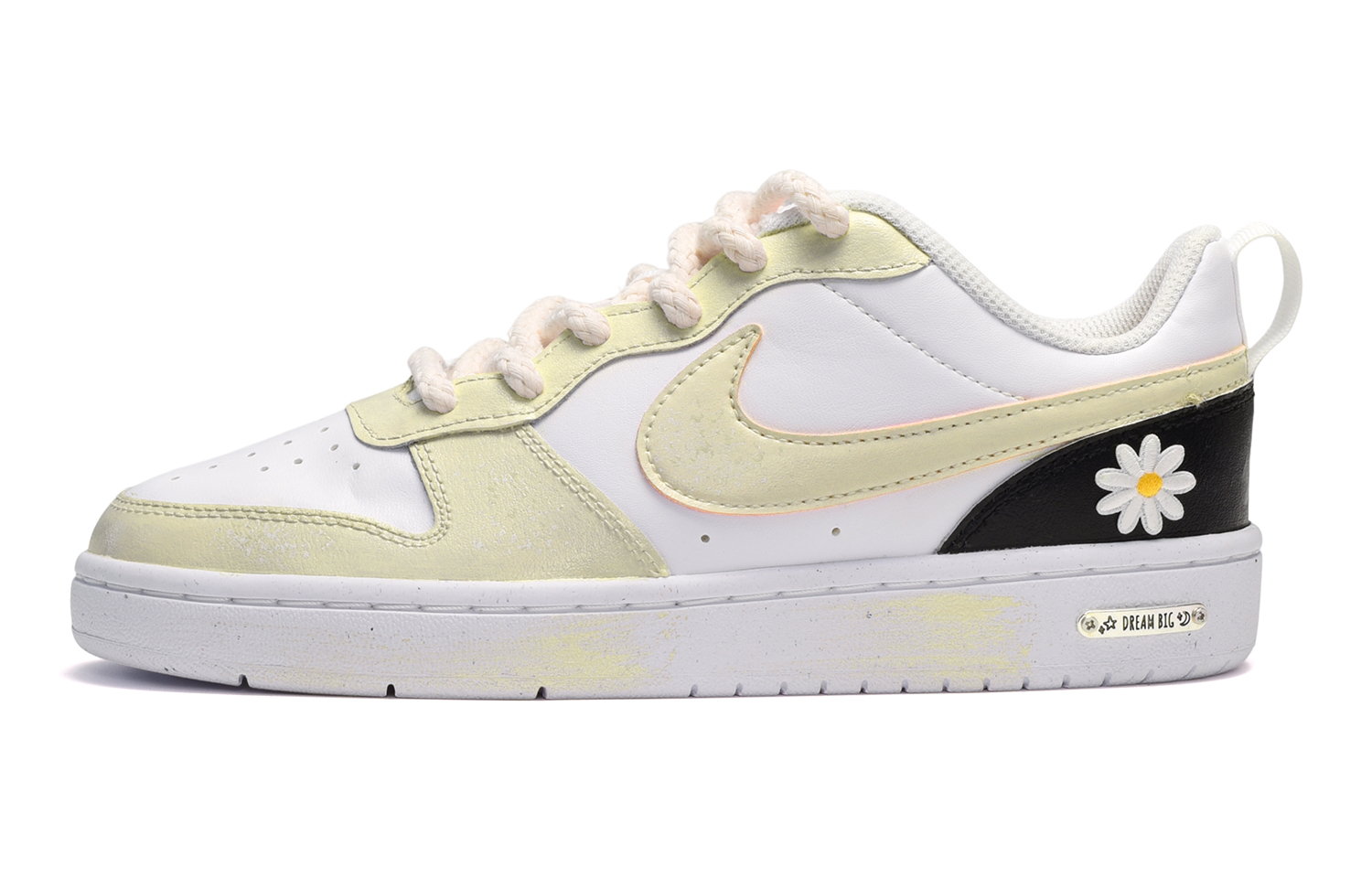 Buy 【カスタムシューズ】ナイキ コートバラ ルー 2 'ブラックホワイトイエロー 小さなデイジー' BQ5448-124(TeamE-女款小雏菊黑白黄)
