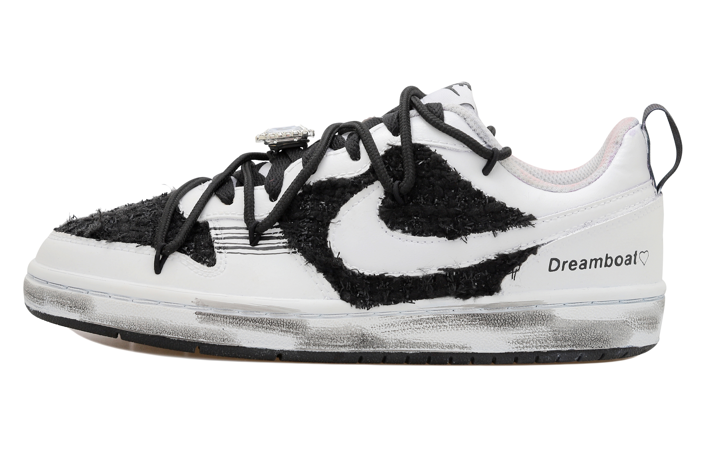 Buy [Zapatillas Personalizadas] Nike Court Borough Low 2 'Negro Blanco Perla Gem' DV5456-104-484910