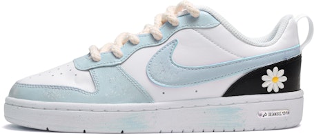 【定制鞋款】耐克 Court Borough Low 2 黑白蓝配色 BQ5448-124(TeamE-女款小雏菊黑白蓝) Buy 【定制鞋款】耐克 Court Borough Low 2 黑白蓝配色 BQ5448-124(TeamE-女款小雏菊黑白蓝)