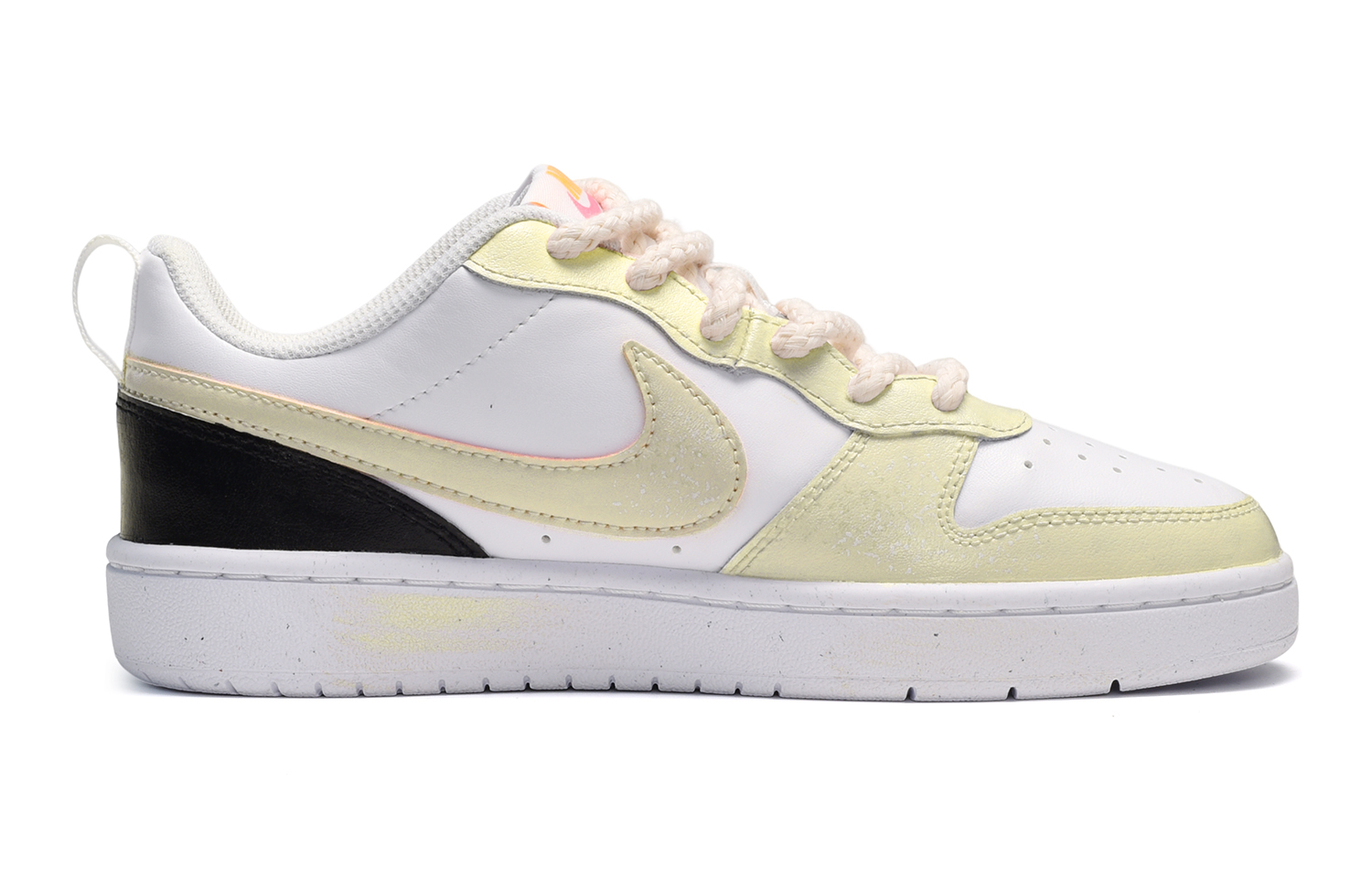 Order 【カスタムシューズ】ナイキ コートバラ ルー 2 'ブラックホワイトイエロー 小さなデイジー' BQ5448-124(TeamE-女款小雏菊黑白黄)