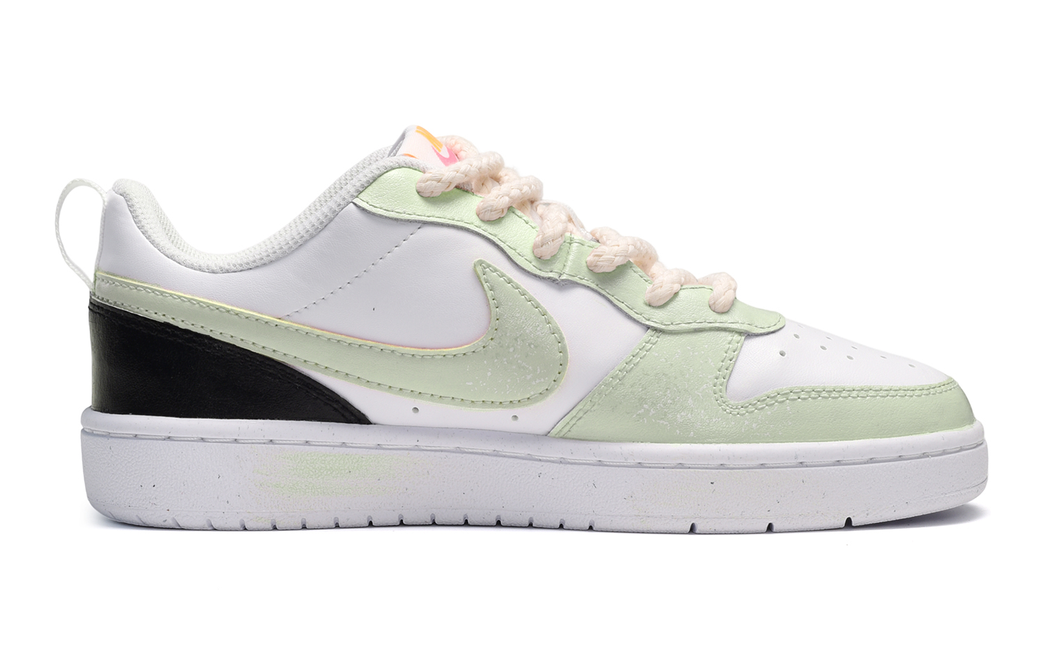 Order 【定制鞋款】耐克Court Borough Low 2 '黑白绿' 女款鞋 BQ5448-124(TeamE-女款小雏菊黑白绿)