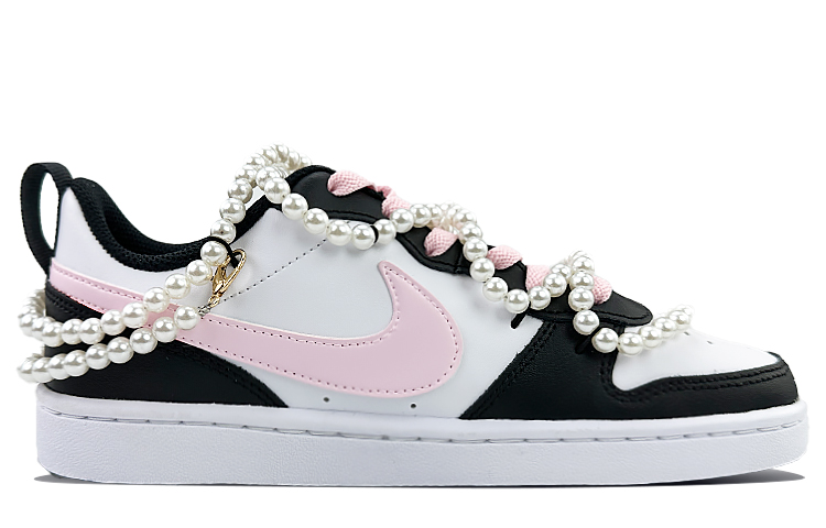Order [Custom Shoes] Nike Court Borough Low 2 'Negro Blanco Rosa' BQ5448-115(Team40-GS你的名字黑白粉)