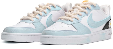【定制鞋款】耐克 Court Borough Low 2 黑白蓝配色 BQ5448-124(TeamE-女款小雏菊黑白蓝) Lookbook 【定制鞋款】耐克 Court Borough Low 2 黑白蓝配色 BQ5448-124(TeamE-女款小雏菊黑白蓝)