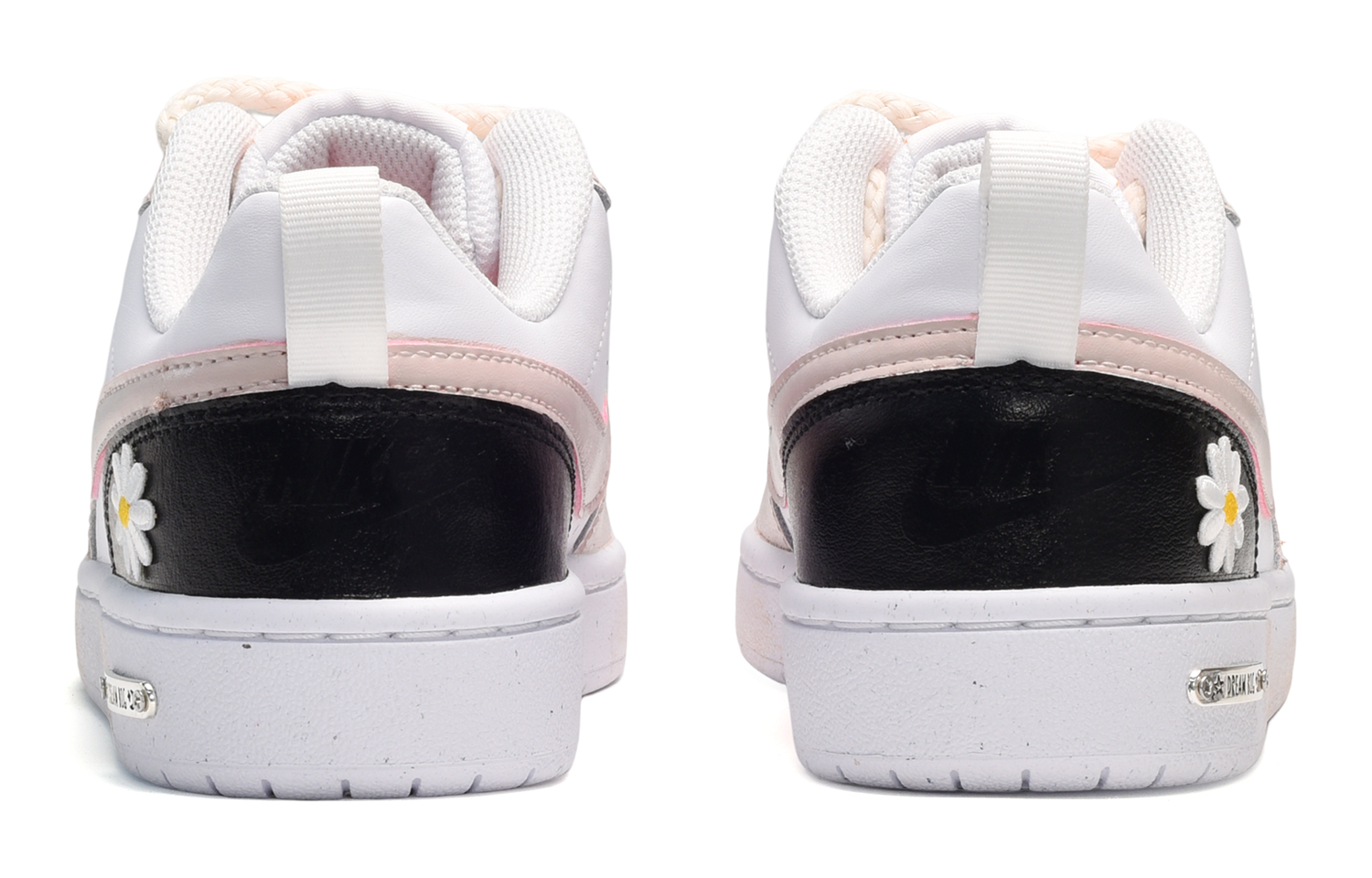 Shop 【定制鞋款】耐克Court Borough Low 2 '黑白粉色雏菊' BQ5448-124(TeamE-女款小雏菊黑白粉)