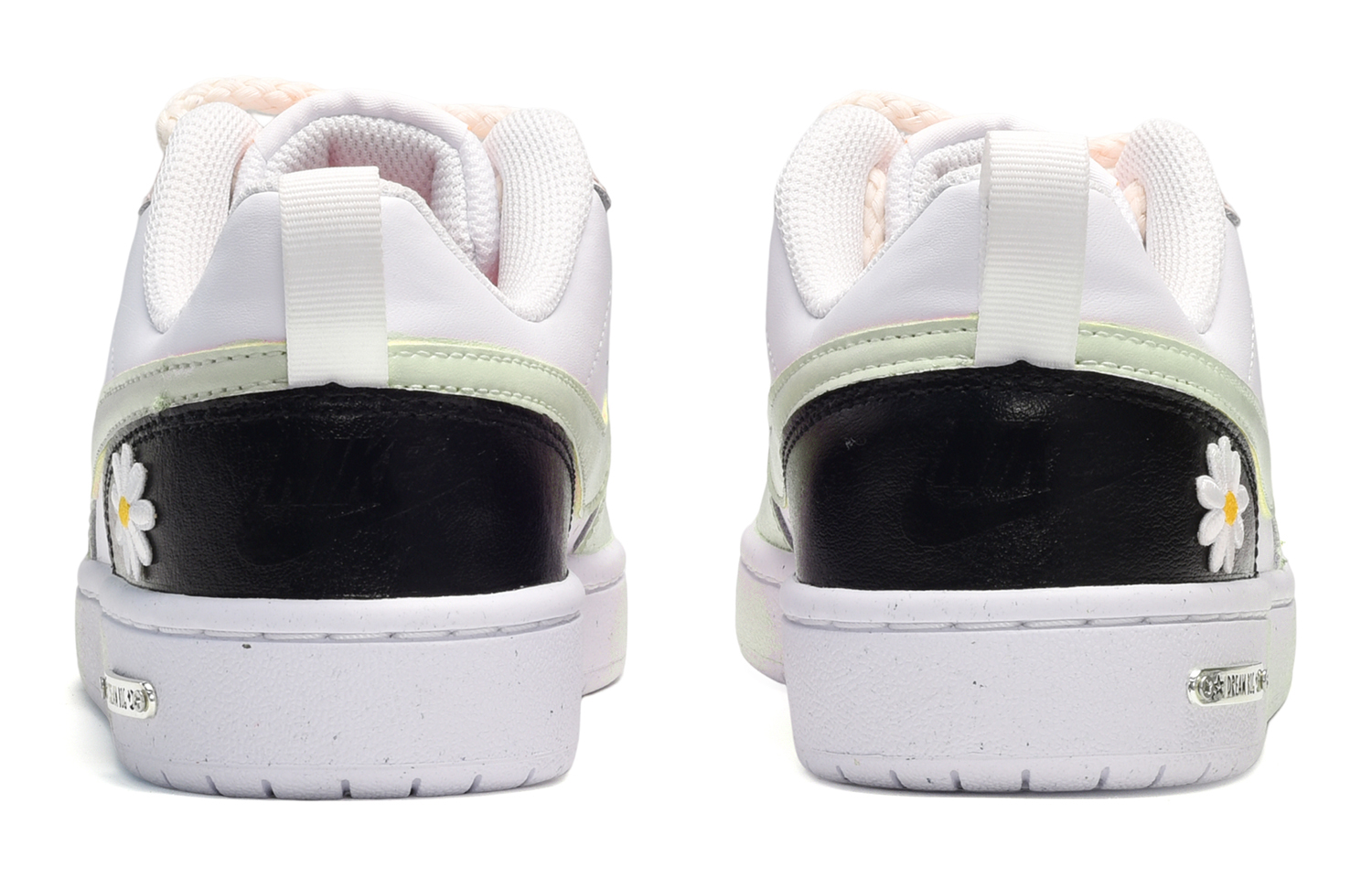 Shop 【定制鞋款】耐克Court Borough Low 2 '黑白绿' 女款鞋 BQ5448-124(TeamE-女款小雏菊黑白绿)