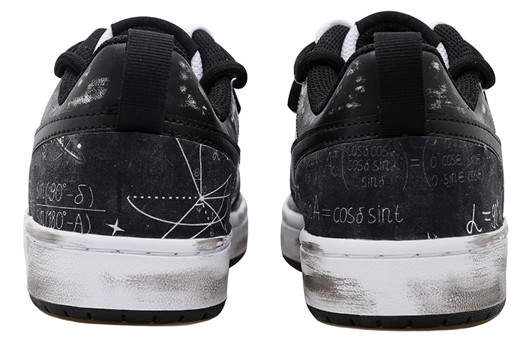 Shop [Kasut Custom] Nike Court Borough Low 2 'Hitam Putih Geometri' BQ5448-110(Team拾玖-极简数学S-BOX)