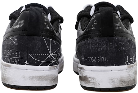 【定制球鞋】Nike Court Borough Low 2 極簡 數學 復古 貼布 幾何 做舊 低幫 板鞋 GS 黑白色 Shop 【定制球鞋】Nike Court Borough Low 2 極簡 數學 復古 貼布 幾何 做舊 低幫 板鞋 GS 黑白色