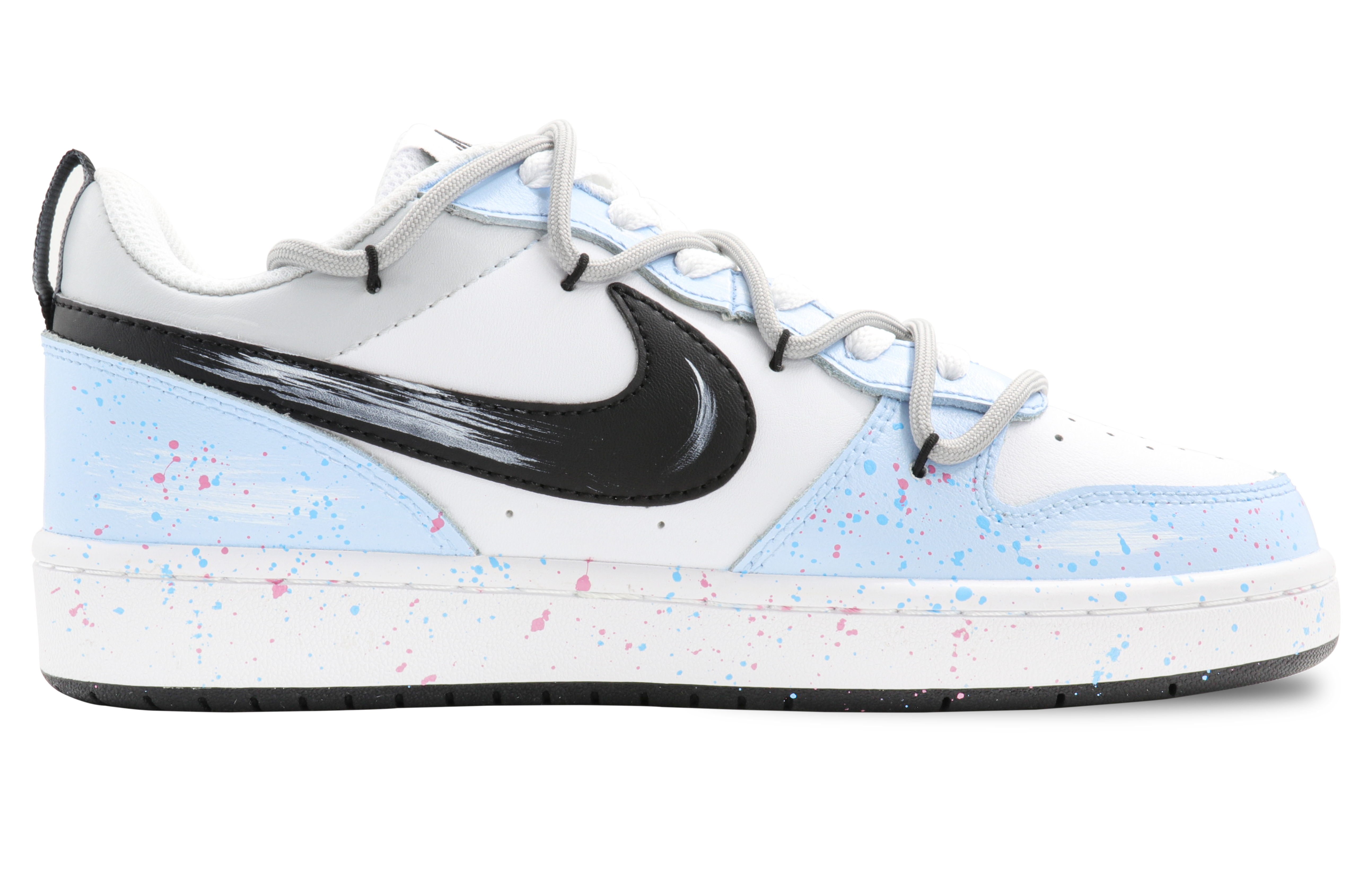 Order [Kasut Custom] Nike Court Borough Low 2 'Grafiti Biru' BQ5448-104(Team31-女款爆炸缤果)