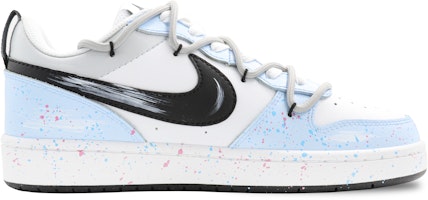 【客製化球鞋】Nike Court Borough Low 2 爆炸繽果 噴墨 塗鴉 解構 潮流 低筒 板鞋 GS 藍色 Order 【客製化球鞋】Nike Court Borough Low 2 爆炸繽果 噴墨 塗鴉 解構 潮流 低筒 板鞋 GS 藍色