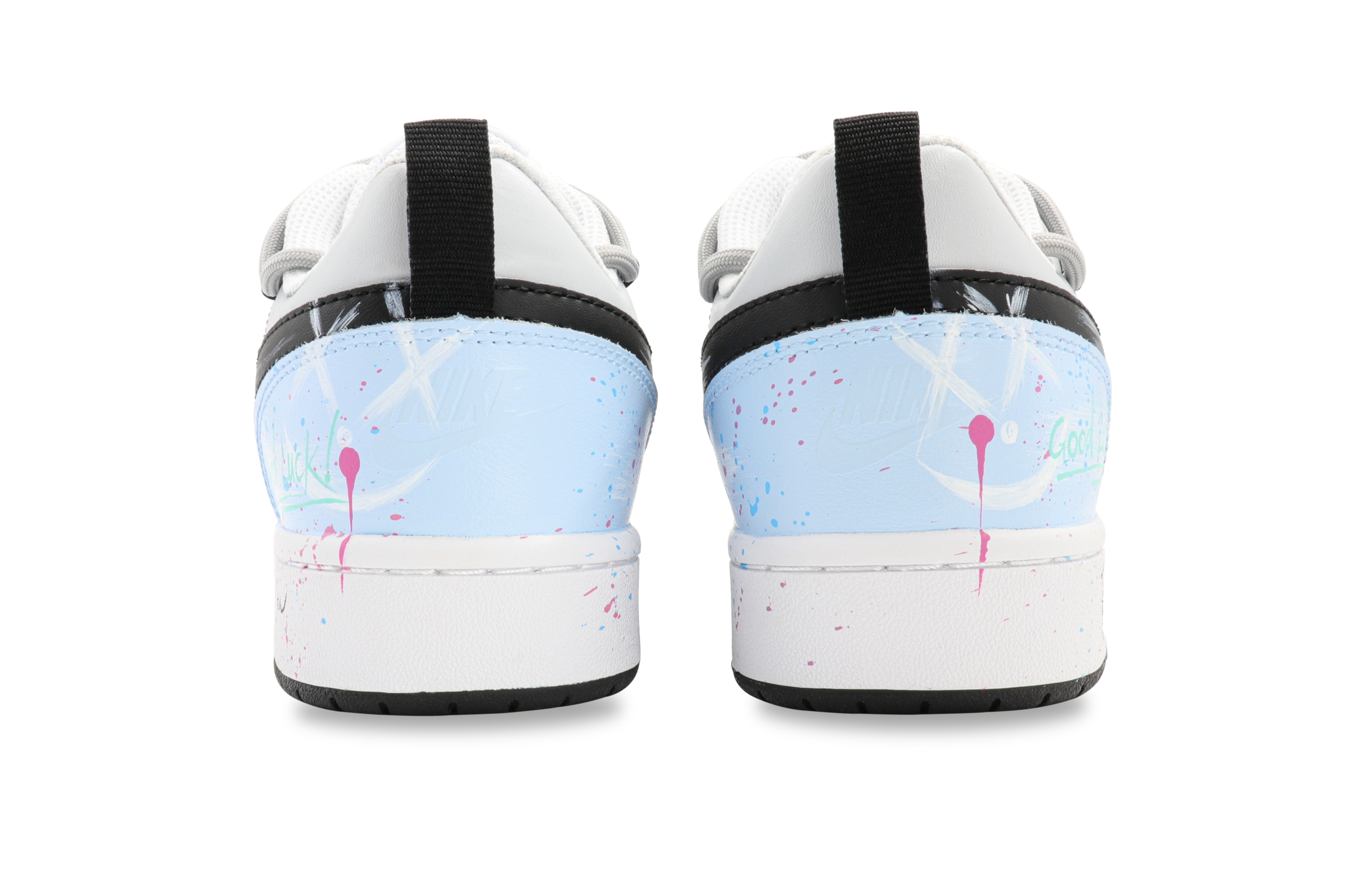 Shop [Kasut Custom] Nike Court Borough Low 2 'Grafiti Biru' BQ5448-104(Team31-女款爆炸缤果)