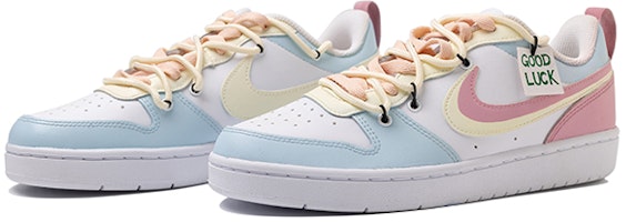 【訂製球鞋】 Nike Court Borough系列 Low 2 皮革 防滑減震耐磨 低筒 板鞋 GS 藍 Shop 【訂製球鞋】 Nike Court Borough系列 Low 2 皮革 防滑減震耐磨 低筒 板鞋 GS 藍