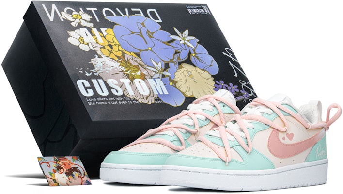 【定制球鞋】 Nike Court Borough Low 2 舒適百搭 禮盒 清新 低幫 板鞋 GS 藍粉 Buy 【定制球鞋】 Nike Court Borough Low 2 舒適百搭 禮盒 清新 低幫 板鞋 GS 藍粉