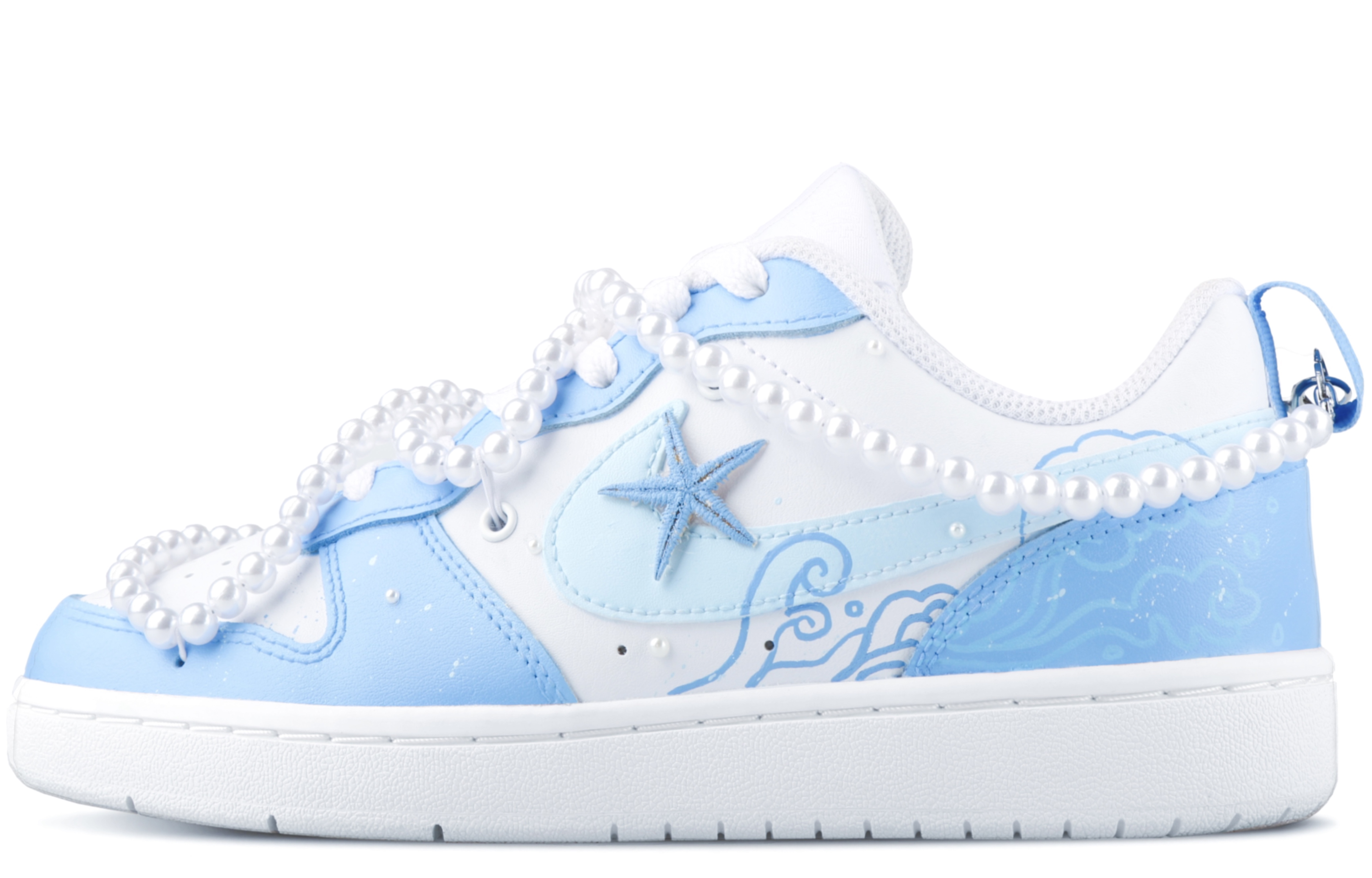 Buy [Zapatillas Personalizadas] Nike Court Borough Low 2 'Azul Blanco' BQ5448-100(TeamSix-女款-海蓝)