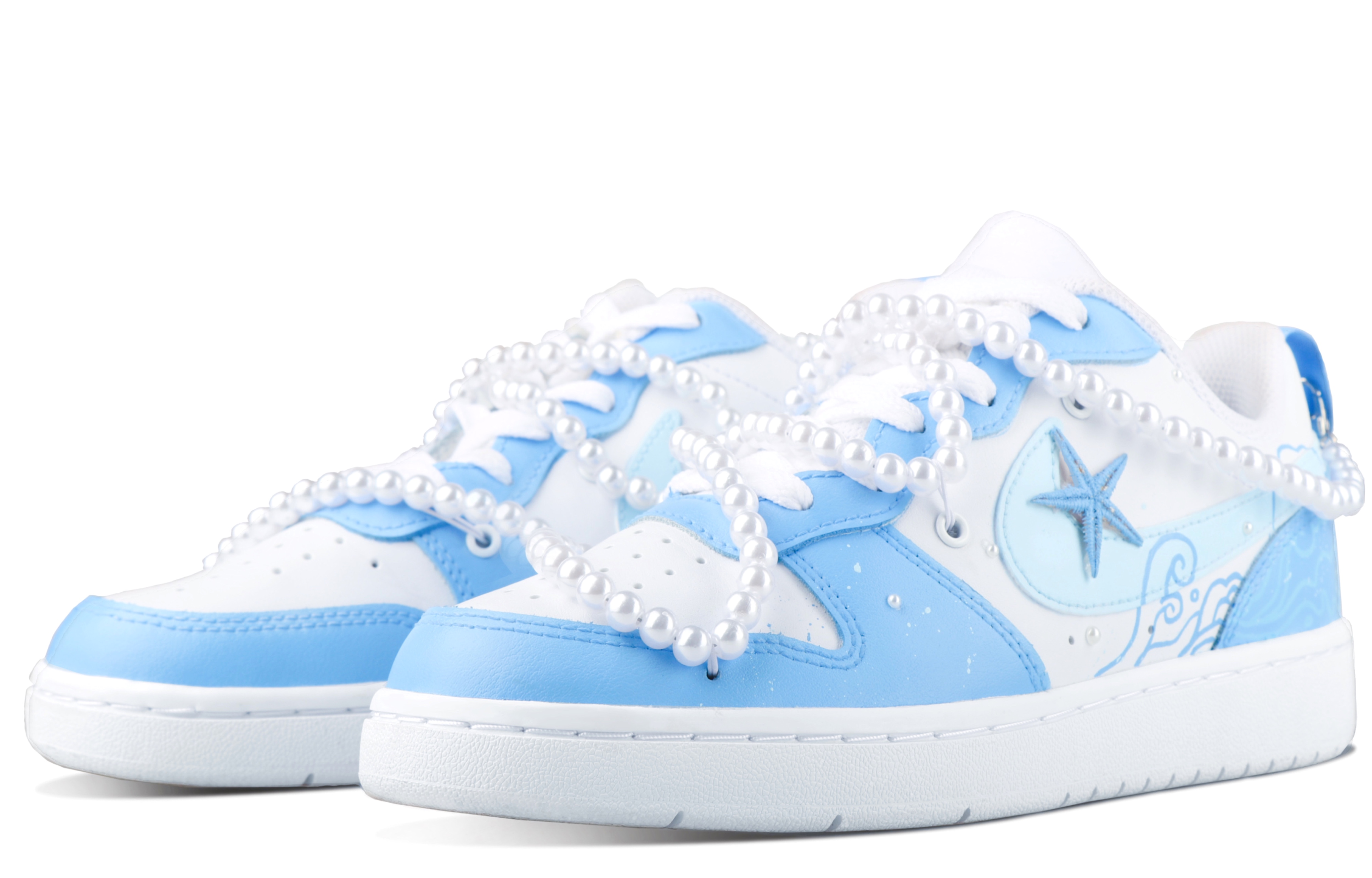 Lookbook [Zapatillas Personalizadas] Nike Court Borough Low 2 'Azul Blanco' BQ5448-100(TeamSix-女款-海蓝)