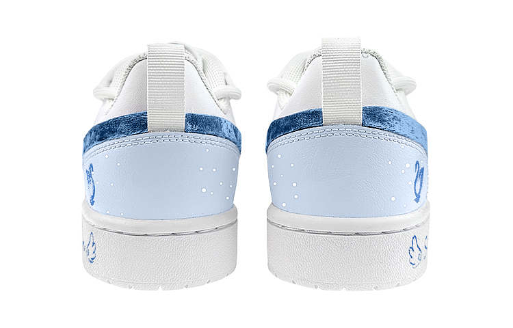 Shop ナイキ コートボローLow2 青白ベルベット (カスタム) BQ5448-100(Team76-GS天鹅绒蓝白)