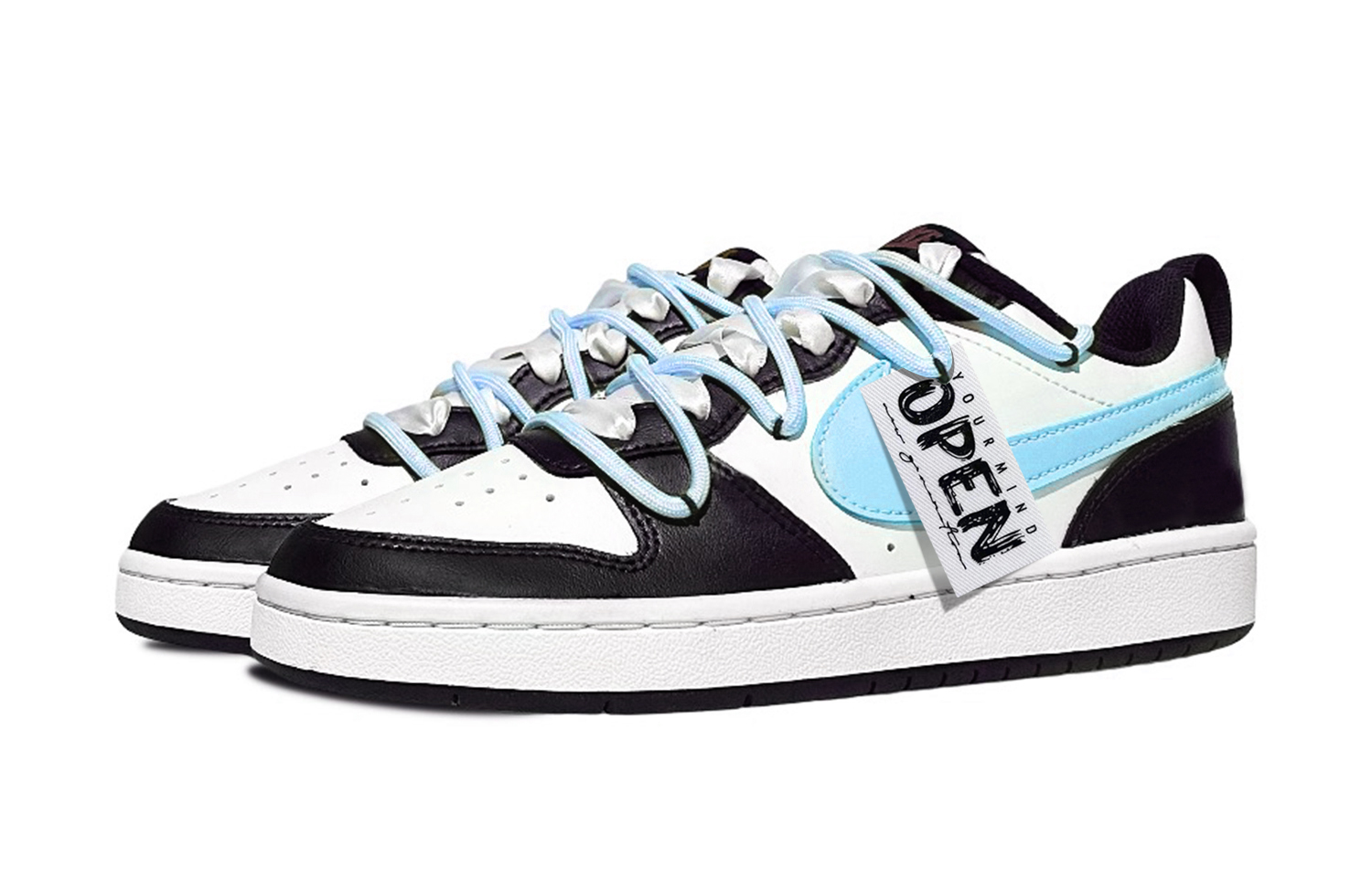 Lookbook [Kasutz Custom] Nike Court Borough Low 2 'Blueberry Macaron' BQ5448-110(Team48-蓝莓少女)