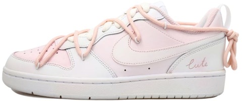 【訂製球鞋】 Nike Court Borough Low 2 腮紅 字母 復古風 格局 獨特鞋盒 低筒 板鞋 GS 粉白 Buy 【訂製球鞋】 Nike Court Borough Low 2 腮紅 字母 復古風 格局 獨特鞋盒 低筒 板鞋 GS 粉白