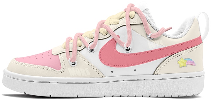 custom-shoes-nike-court-borough-low-2-brown-pink-rainbow-embroidery