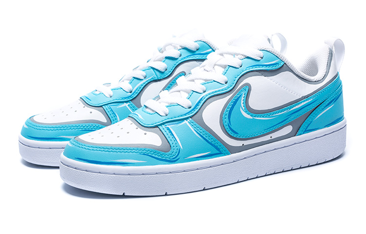 Lookbook 【定製球鞋】 Nike Court Borough Low 2 二次元 休閒 板鞋 GS 北卡藍