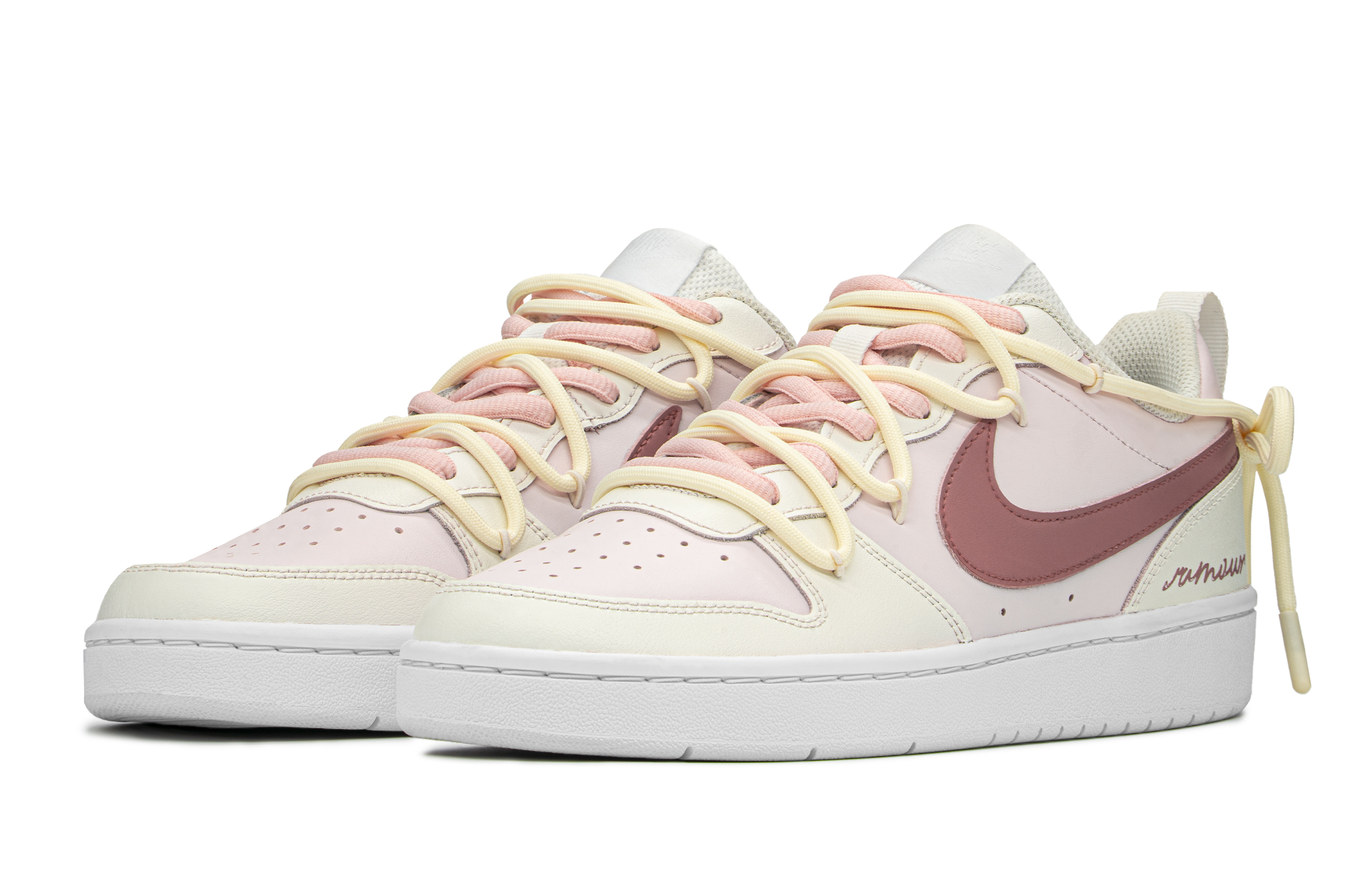Lookbook [Kasut Custom] Nike Court Borough Low 2 'Castle Fairy Pink' BQ5448-100(TeamA-现浪漫仙灵)